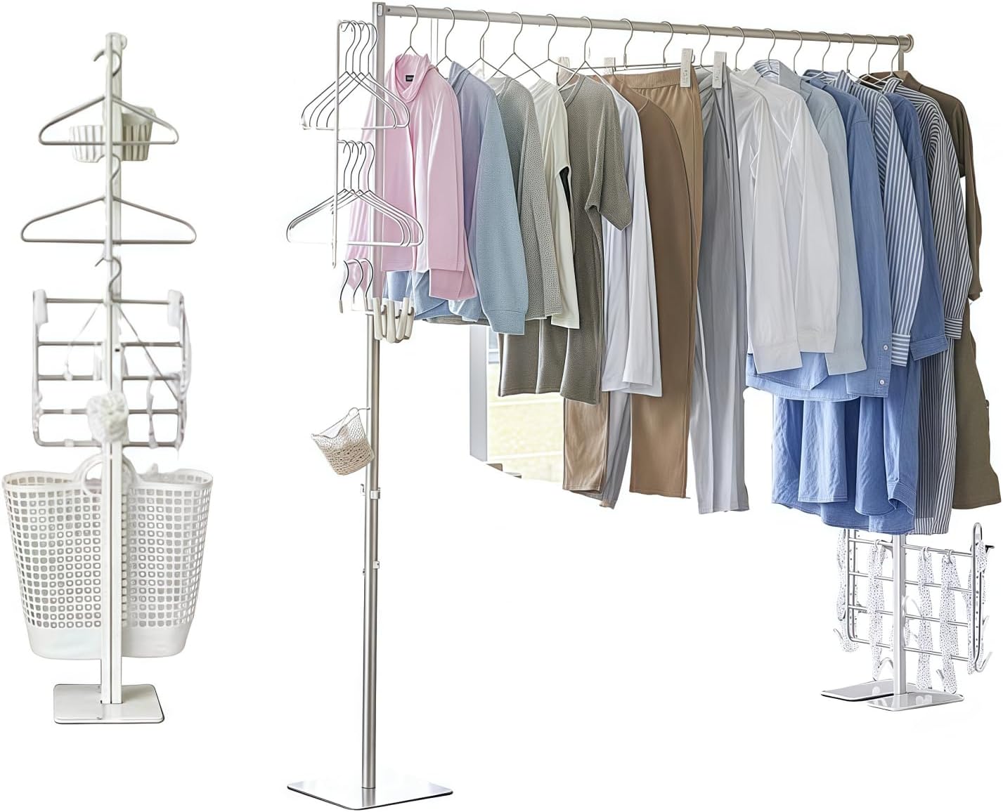 約5人用の洗濯物干しスタンド、ステンレス製で耐荷重60KGの防錆仕様